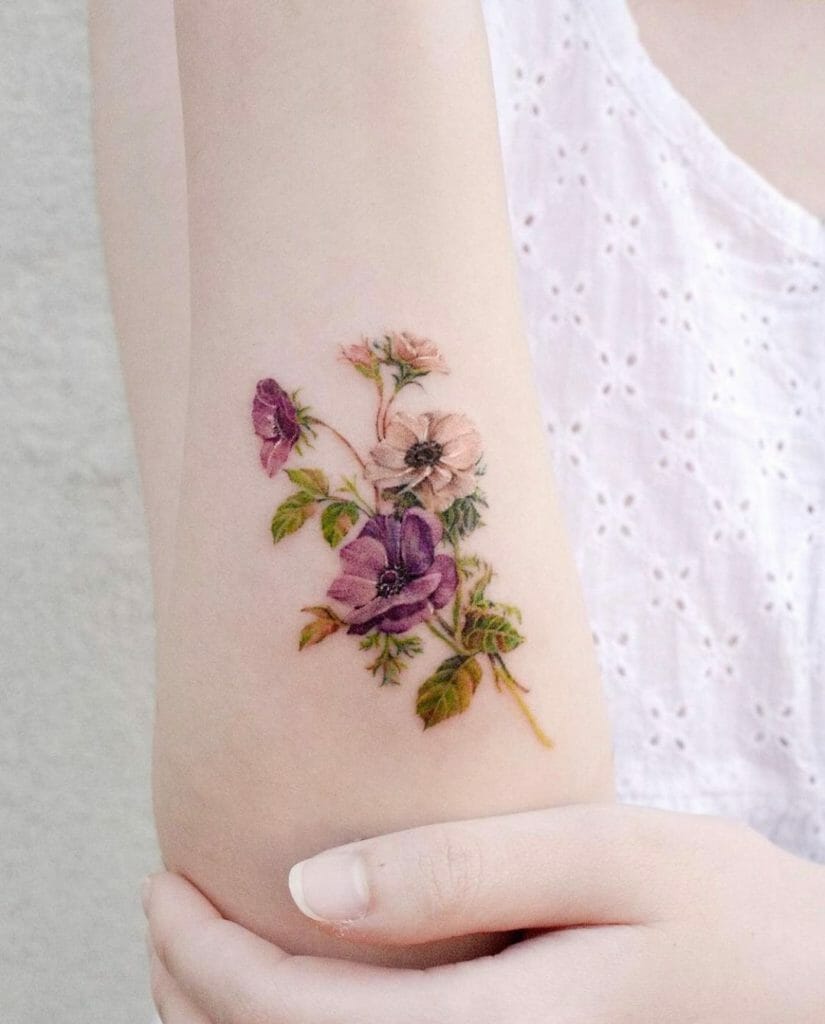 Vintage Flower Bouquet Tattoo