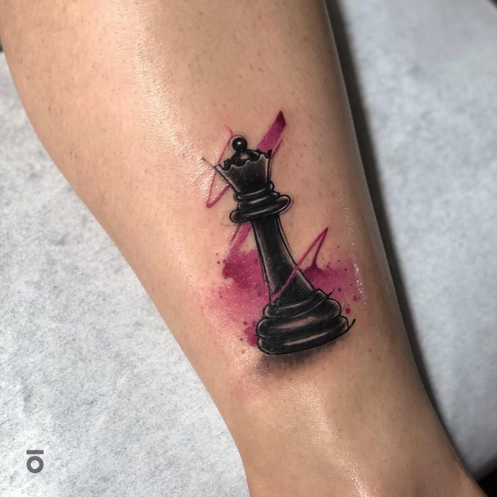 Watercolor Chess Tattoo Designs