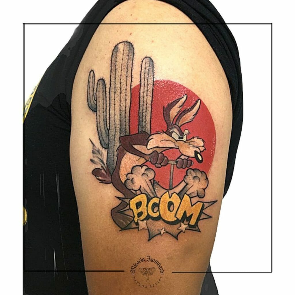 Wile. E. Coyote Tattoo Idea For Fans Of The Trickster Character