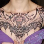 Women Chest Tattoo