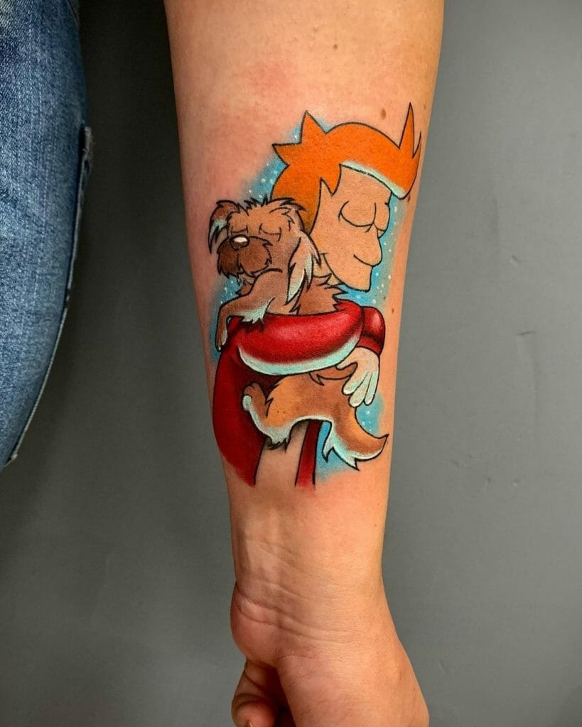 Wonderful Fry From Futurama Tattoo Designs For Men