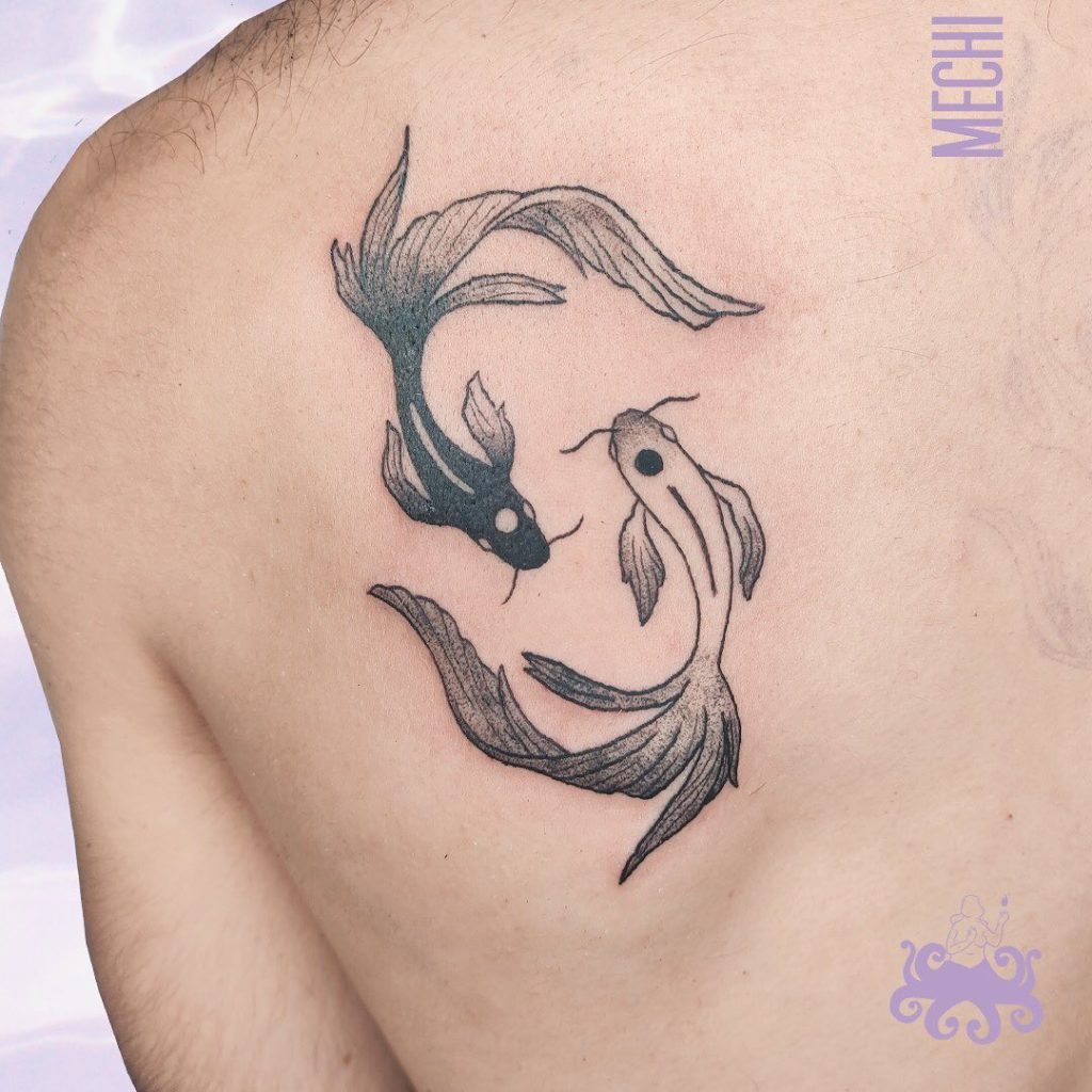 Yin Yang koi Fish Tattoo