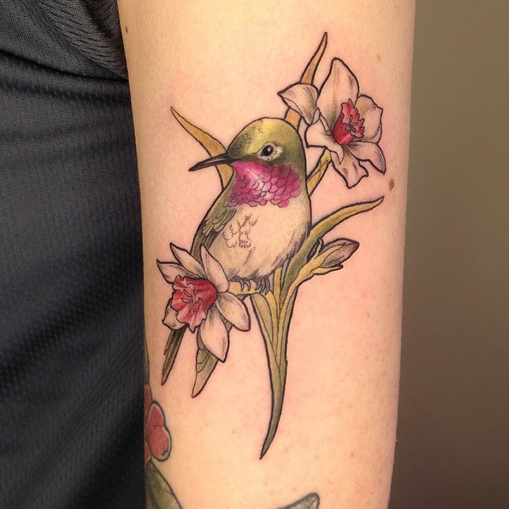 A Humble Colorful Hummingbird Tattoo