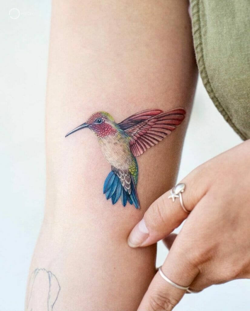 A Spectrum Of Color Hummingbird Tattoo