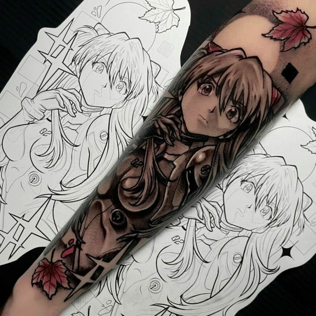 Amazing Evangelion Sleeve Tattoo