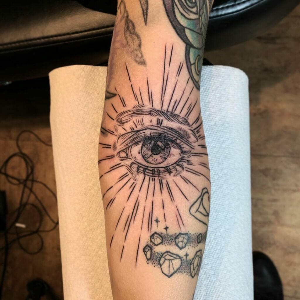 Amazing Eye Inner Elbow Tattoo