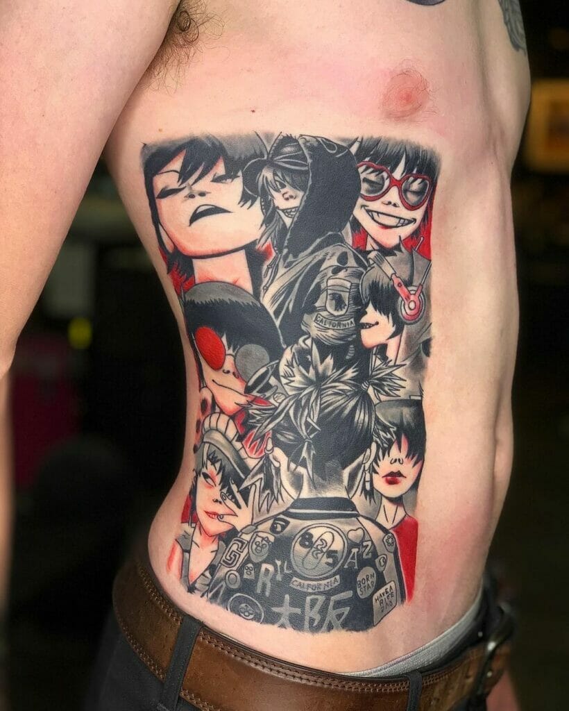 Awesome Gorillaz Tattoo Ideas With All The Members Of The Band