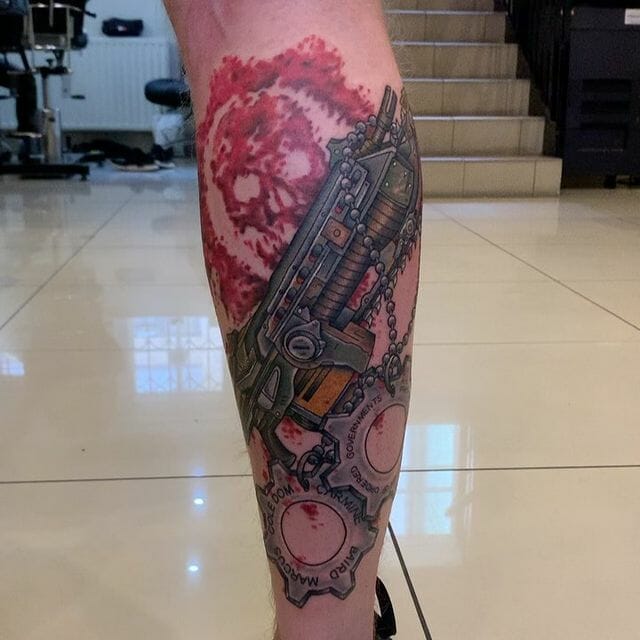 Awesome Ideas For 'Gears Of War' Tattoos With Weapons