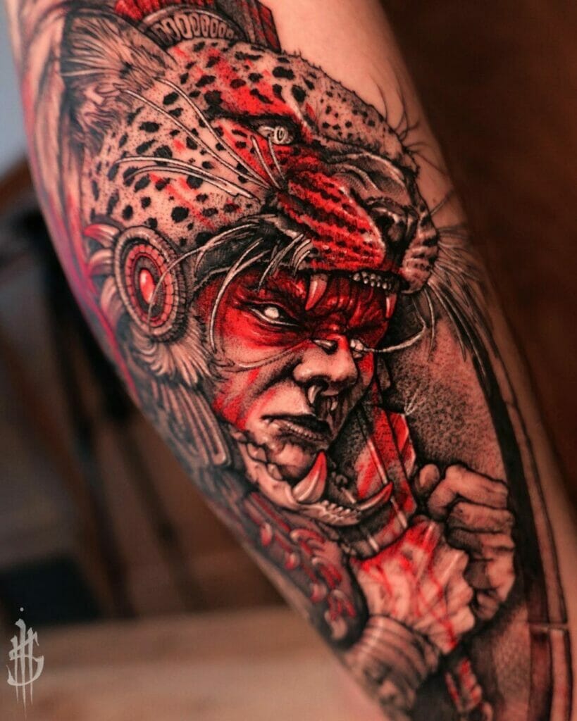 Aztec Jaguar Warrior Tattoo