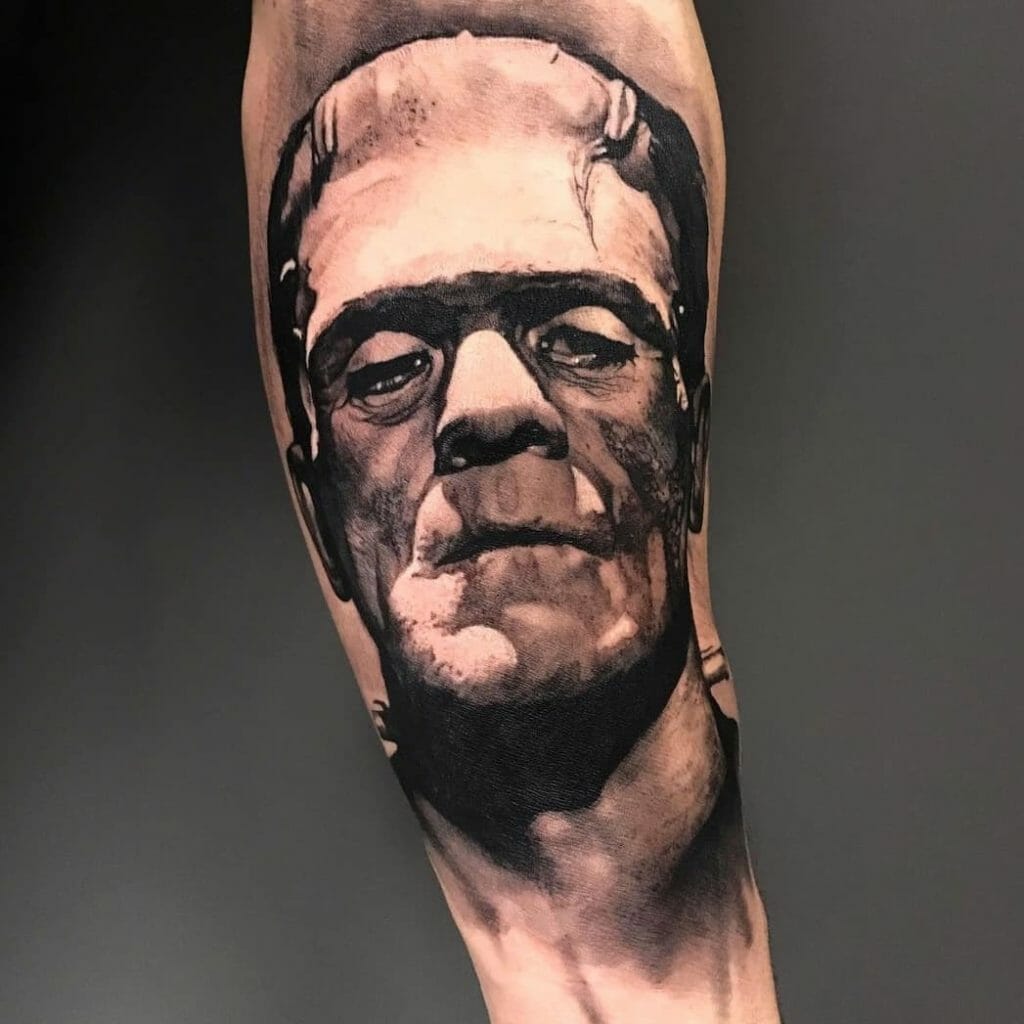 Badass Glove Tattoo Of Frankenstein