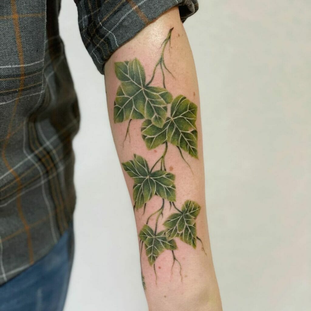Beautiful Ivy Leaves Tattoo