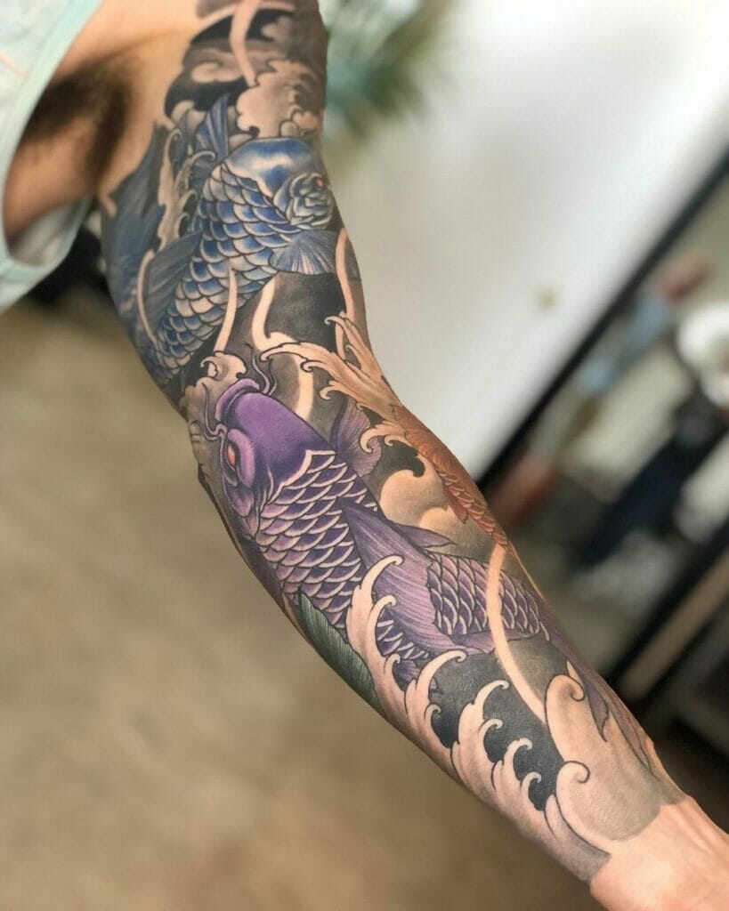 Blue Koi Fish Tattoo Designs