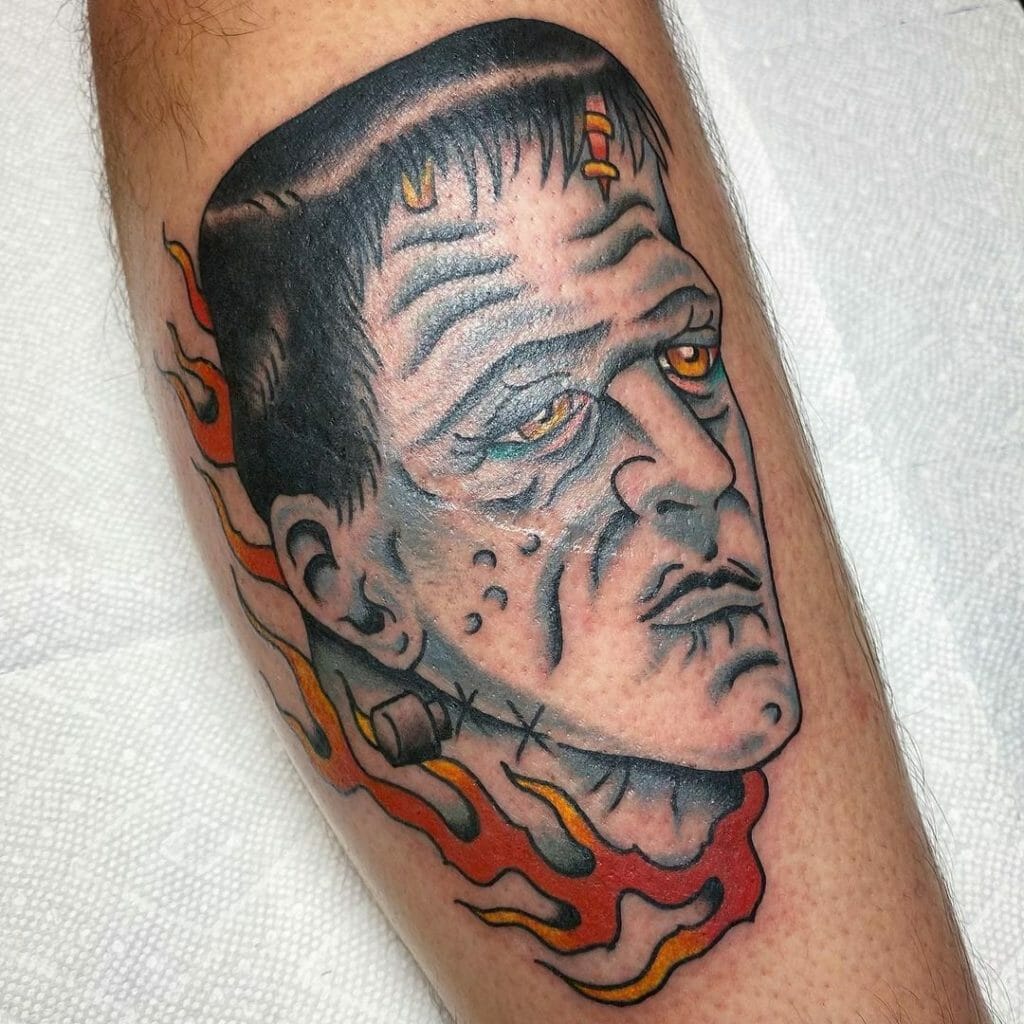 Bright And Bold Frankenstein Tattoo