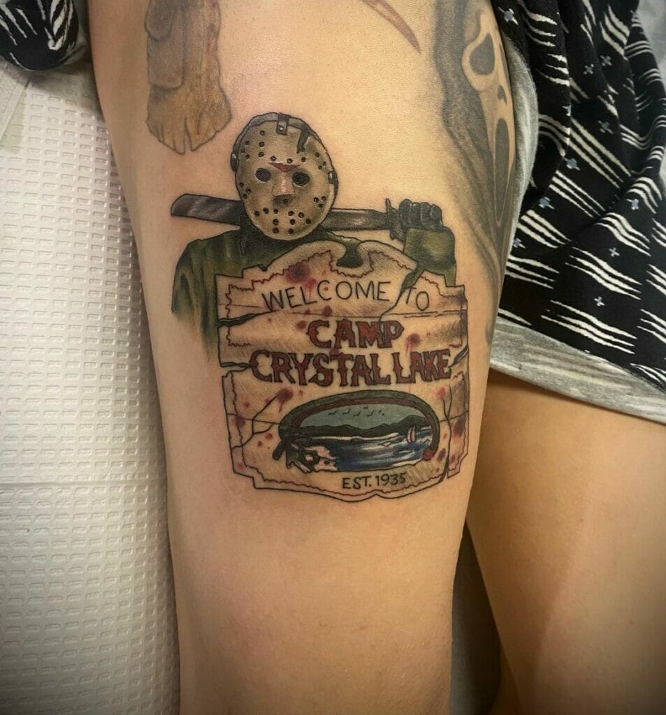 Camp Crystal Lake And Jason Voorhees Tattoo
