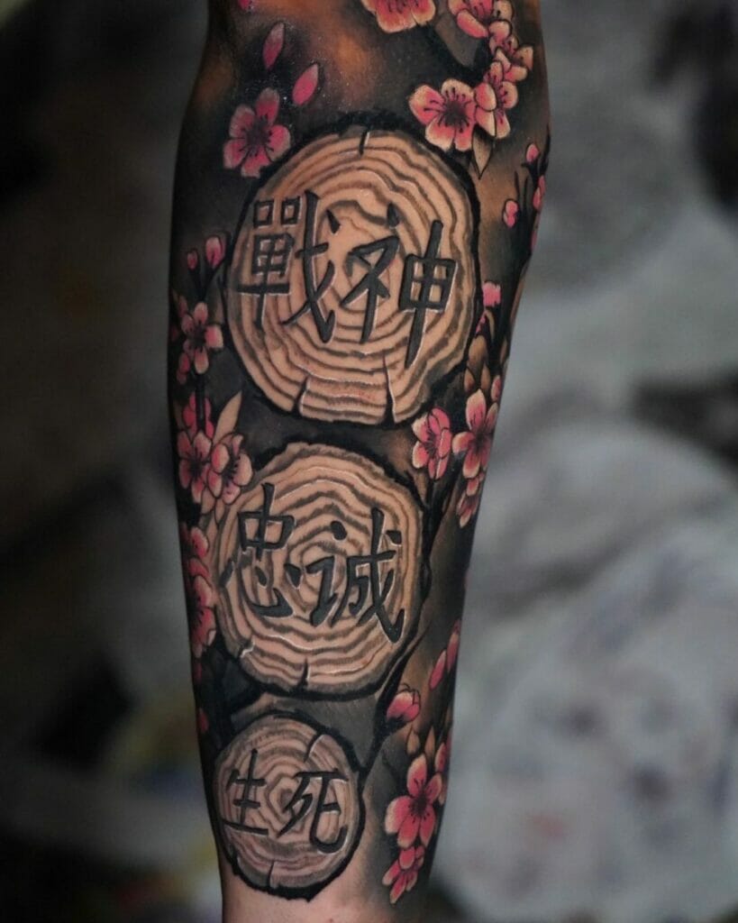 Cherry Blossoms Kanji Tattoo