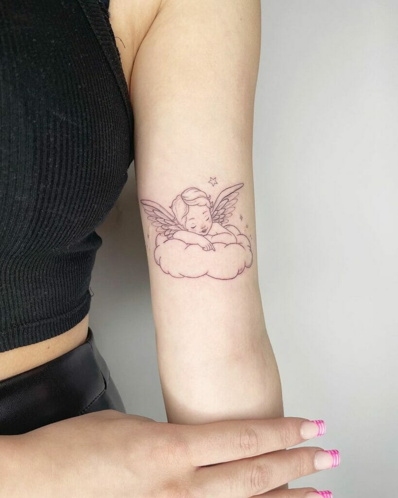 Cherub Inner Arm Tattoo