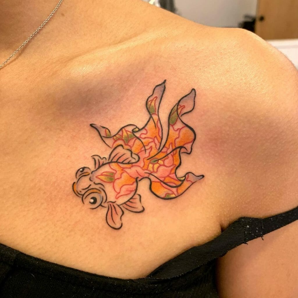 Chest Goldfish Tattoo