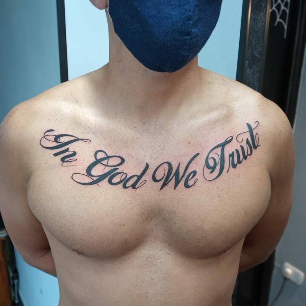 Chest In God We Trust Tattoo