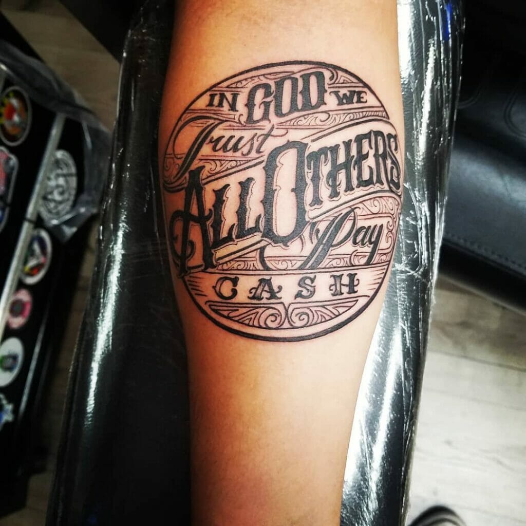 Circle In God We Trust Tattoo
