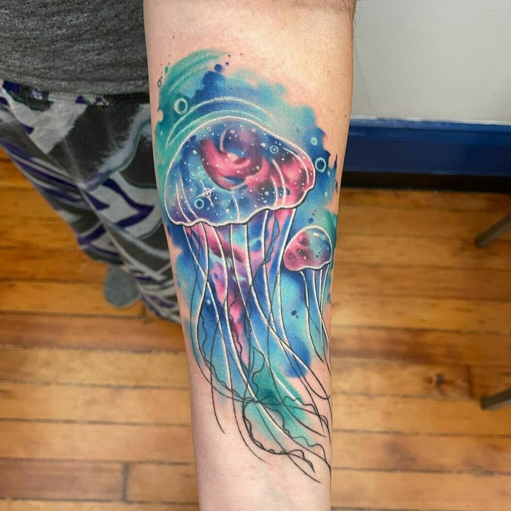 Colourful Jellyfish Tattoo Ideas