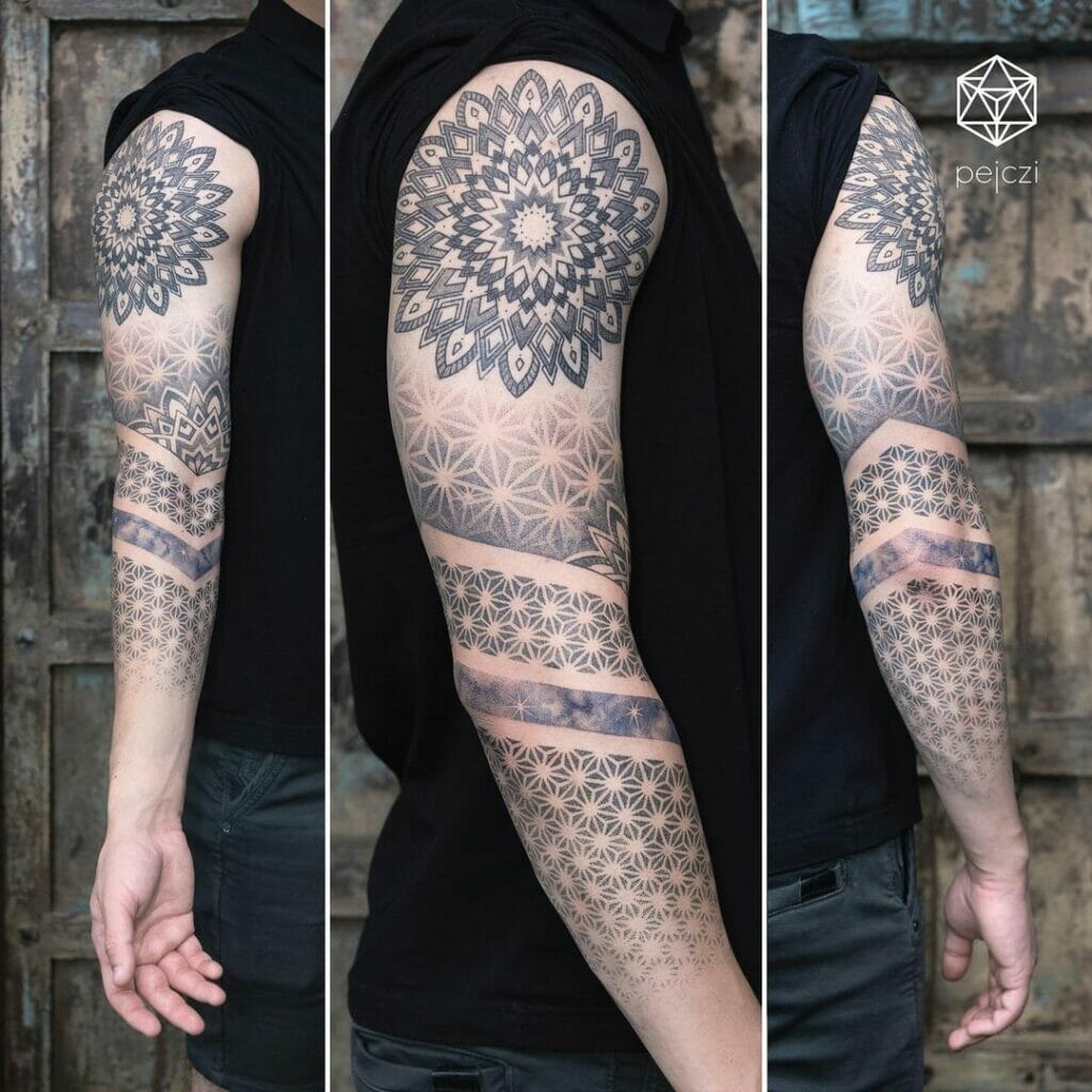 Cosmic Geometric Sleeve Tattoo