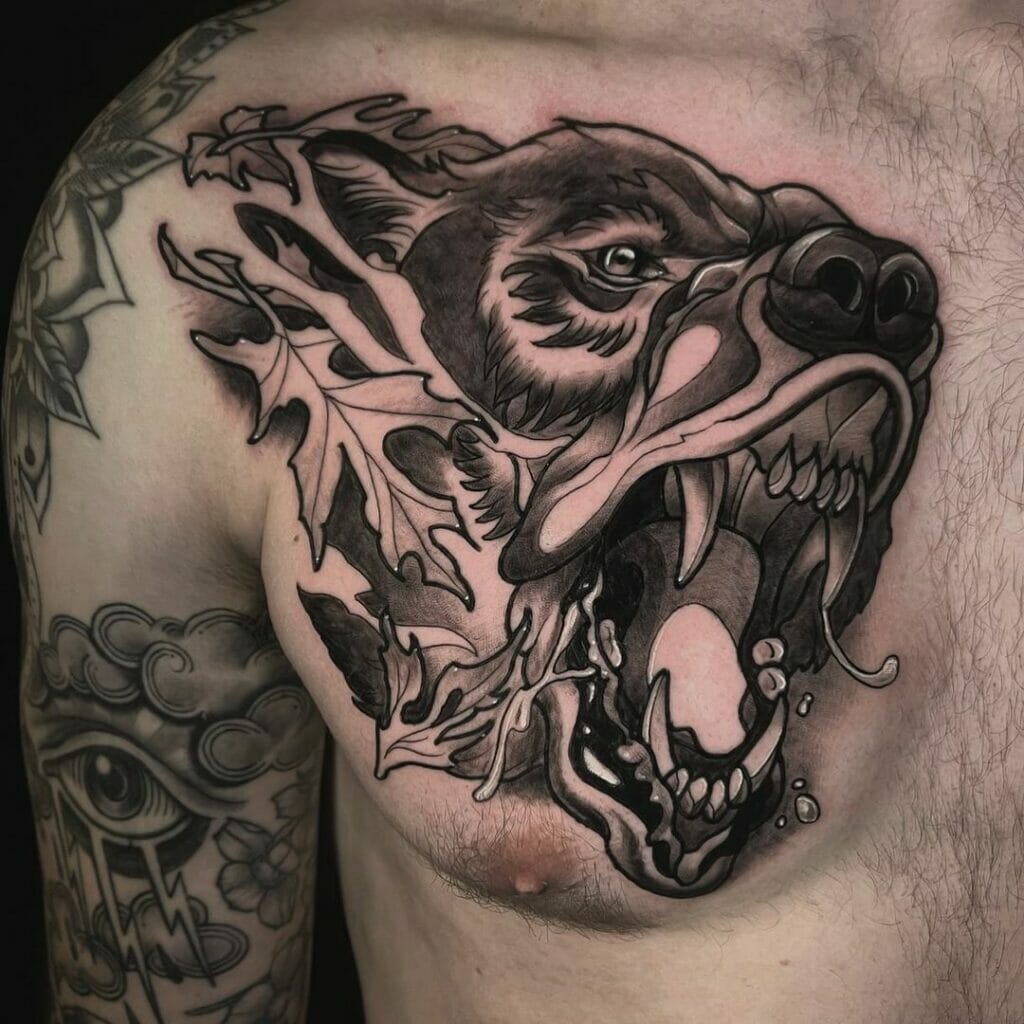 Creative Grizzly Bear Tattoo