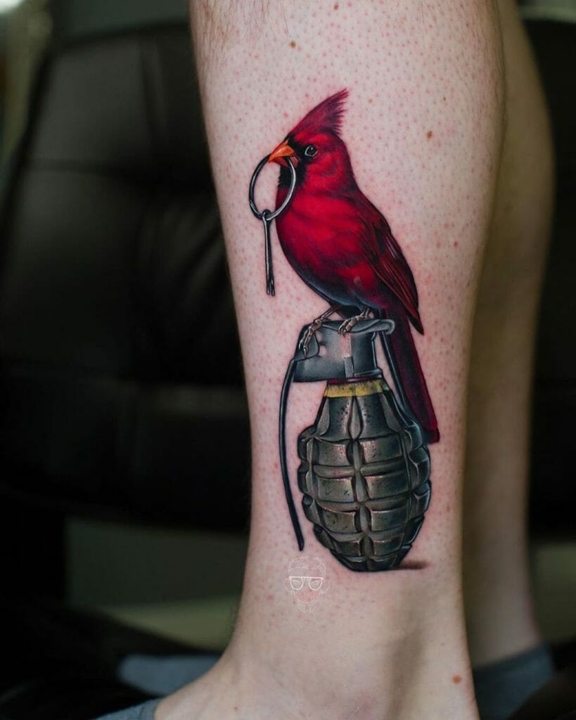 Dove And Grenade Tattoo