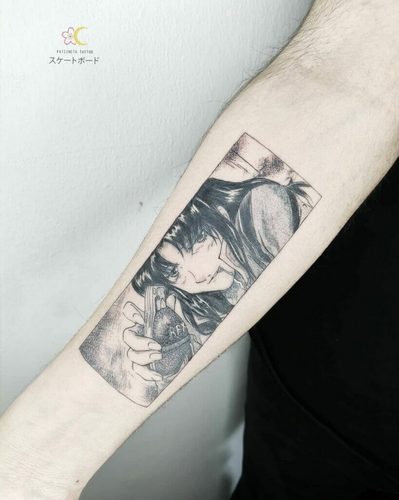 Evangelion Black and White Tattoo