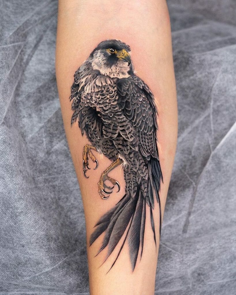 Falcon Tattoo Symbolizing Strength