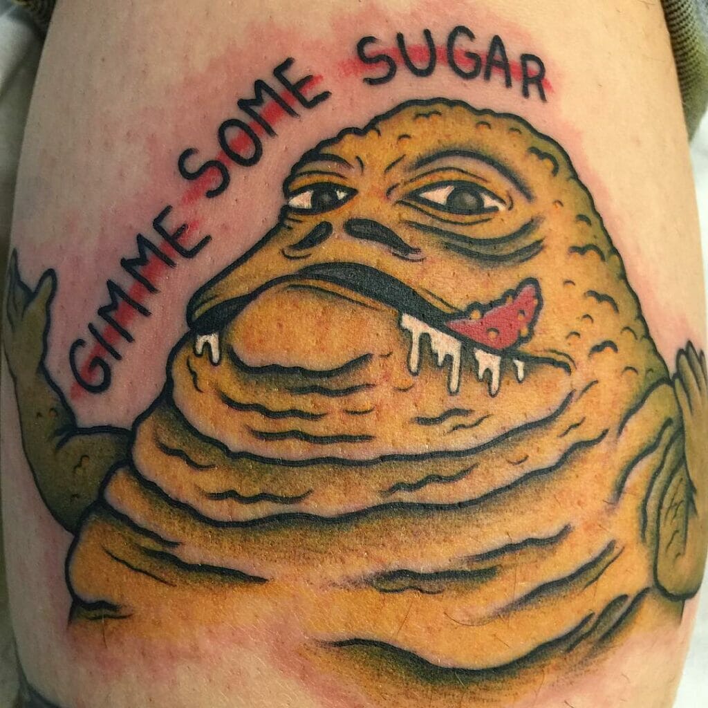 Fiery Jabba The Hutt Tattoo