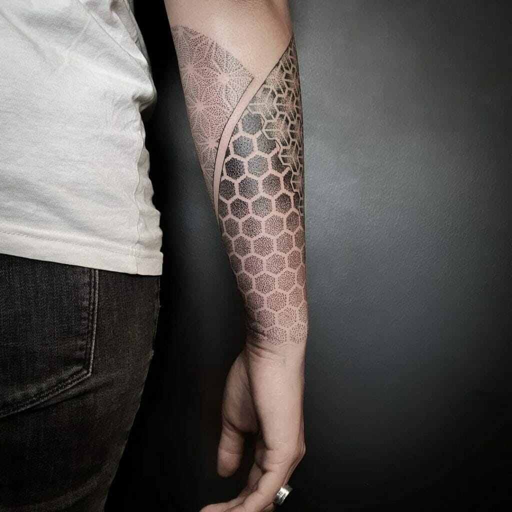 Finepoint Hexagon Design Tattoo