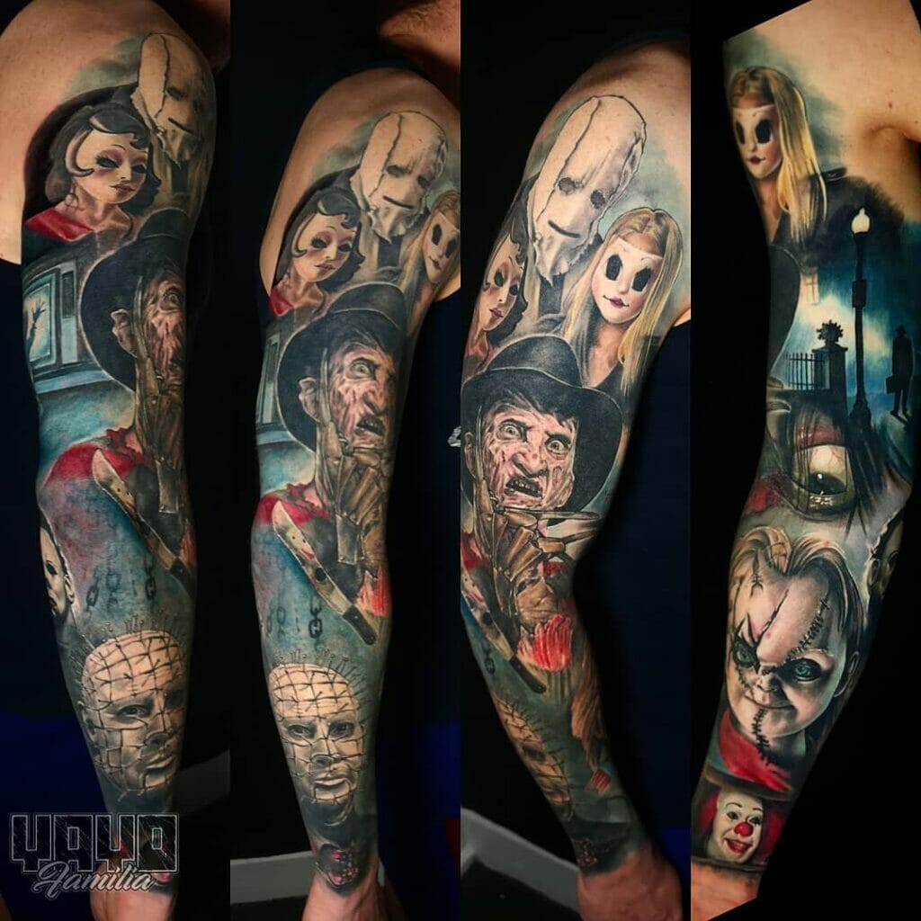Freddy Krueger Arm Tattoo Sleeve For Horror Fans