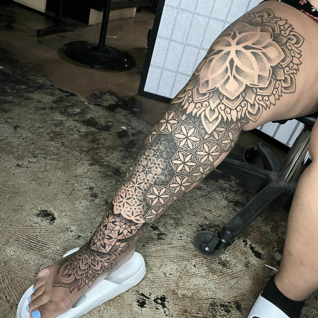 Geometric Knee Tattoo