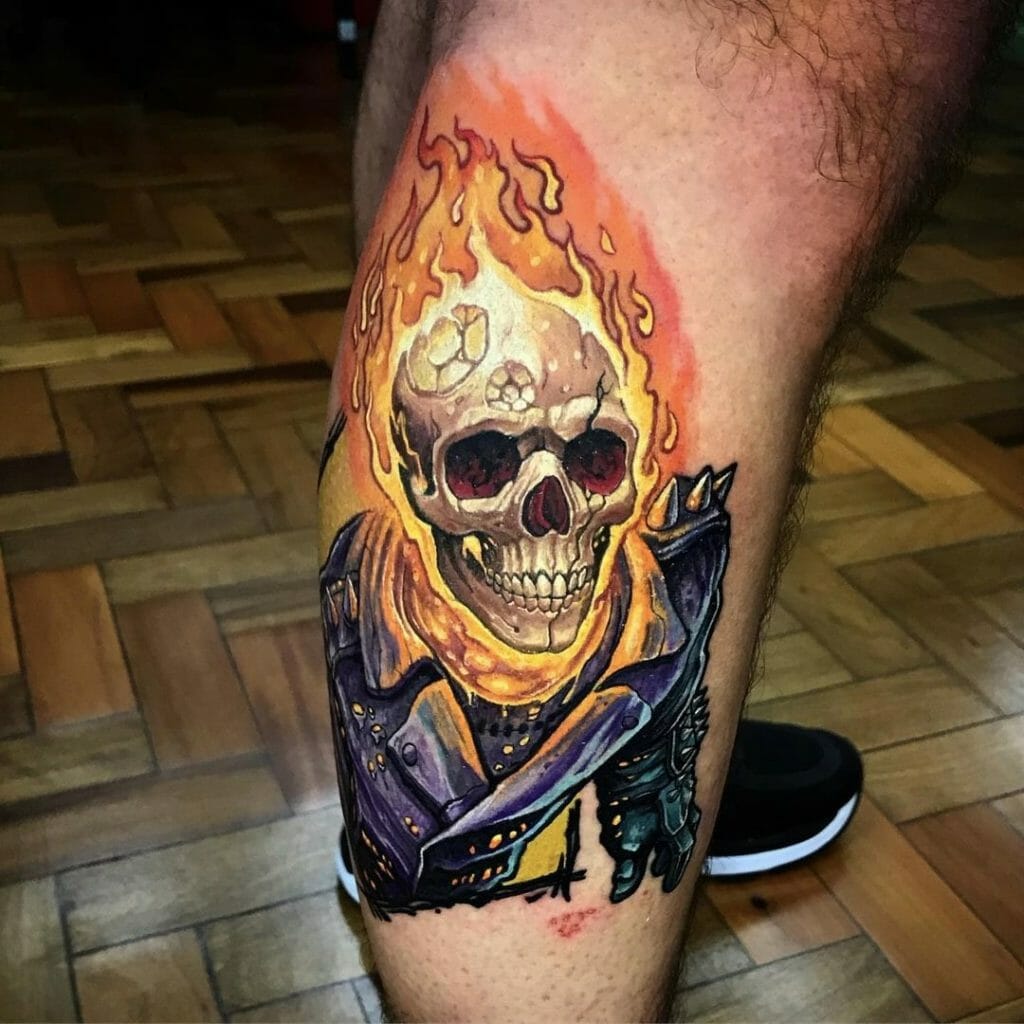 Ghost Rider Tattoo Designs With The Expressive Skull Symbol