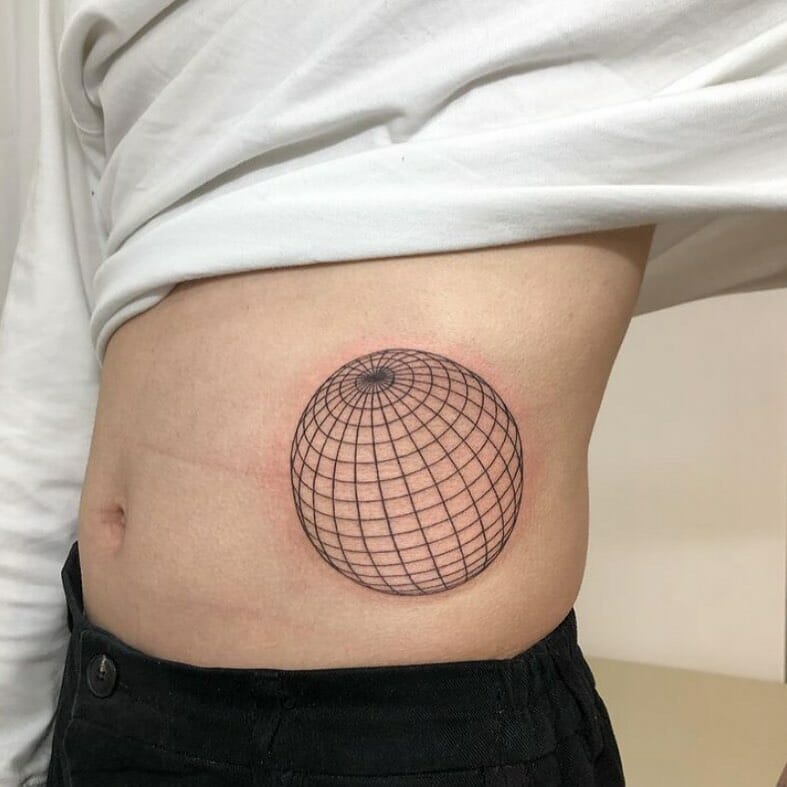 Globe Latitude Longitude Tattoo