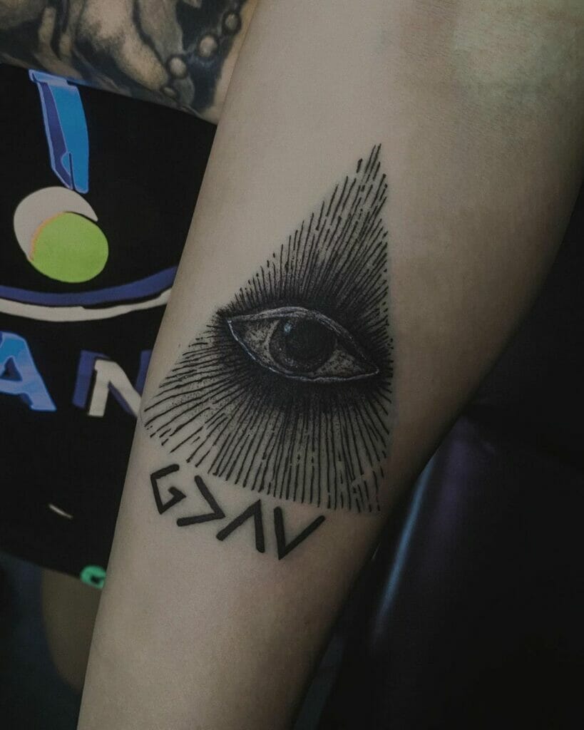God Is Greater Than The Highs And Lows Tattoo With The Third Eye