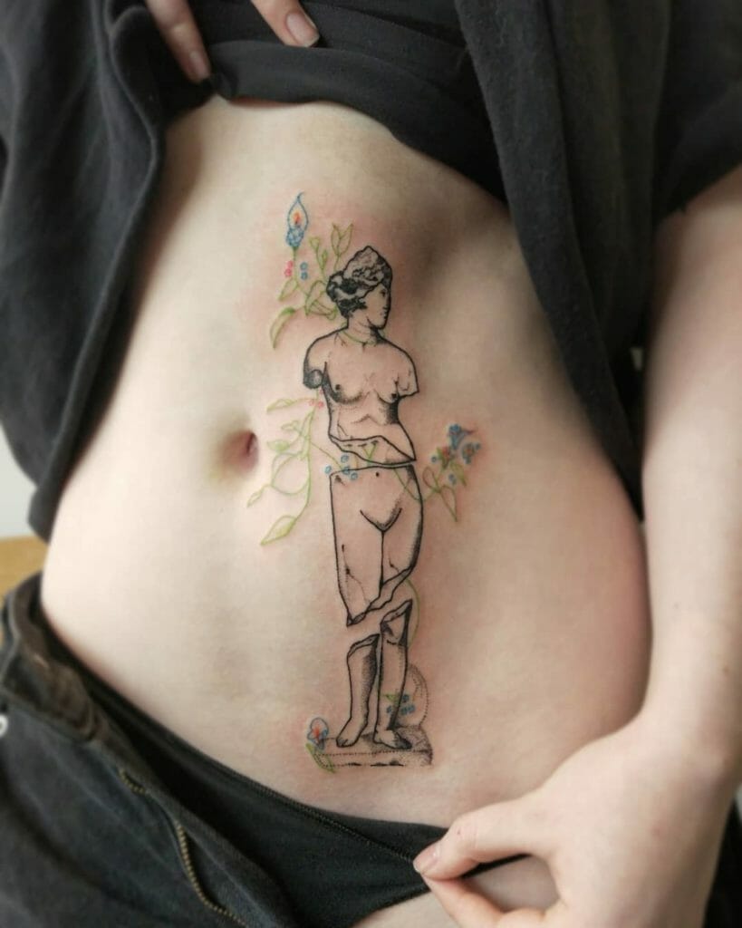 Goddess Aphrodite Hand-Poked Tattoo