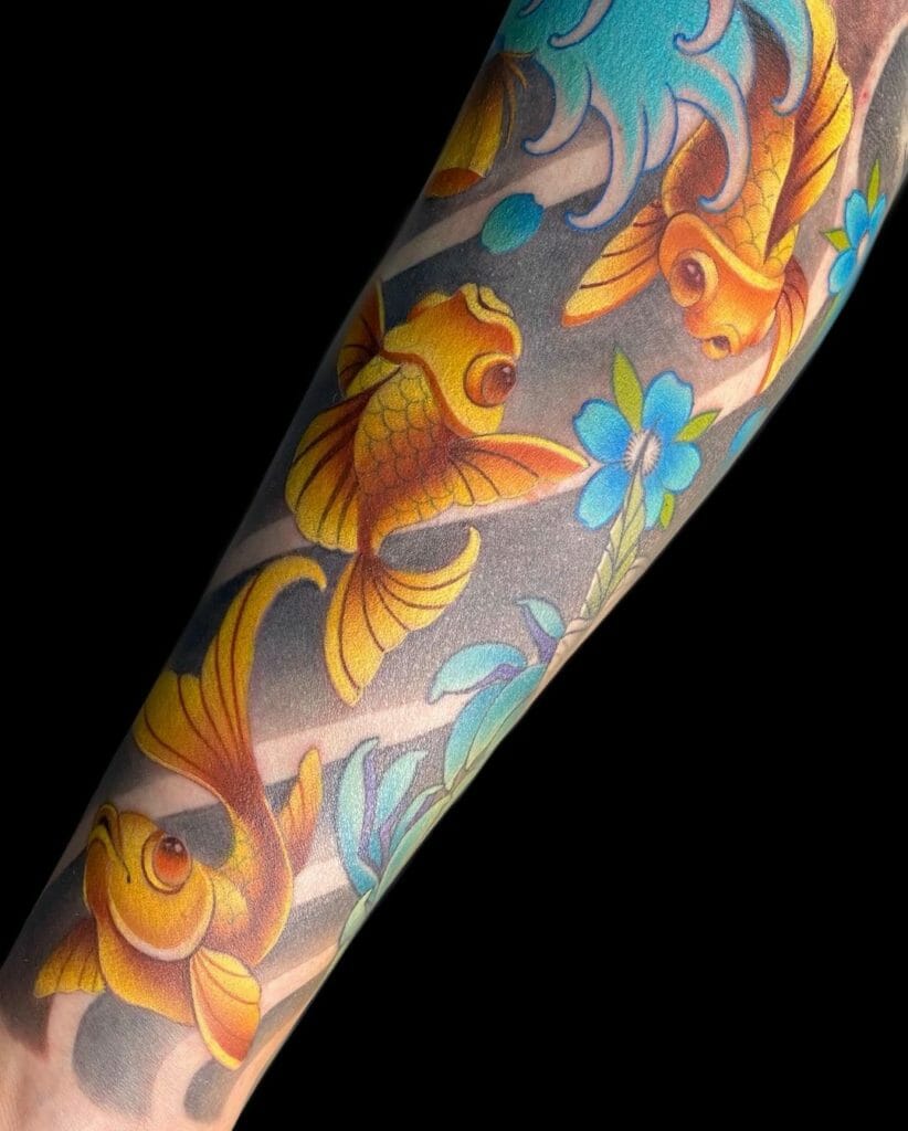 Goldfish Sleeve Tattoo