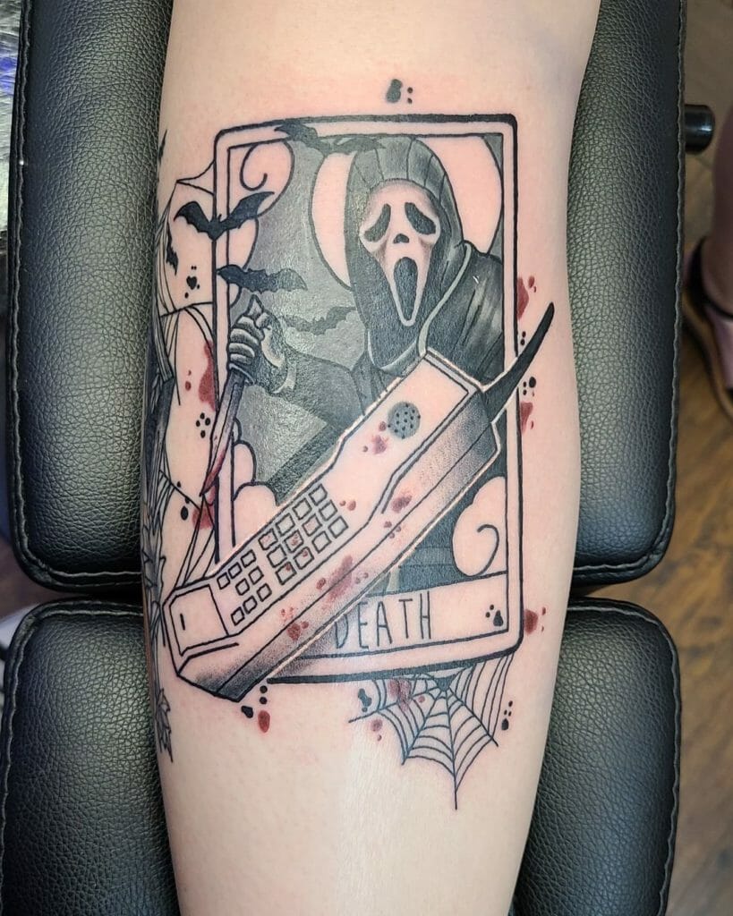 Gory And Bloody Ghostface Tattoo Ideas