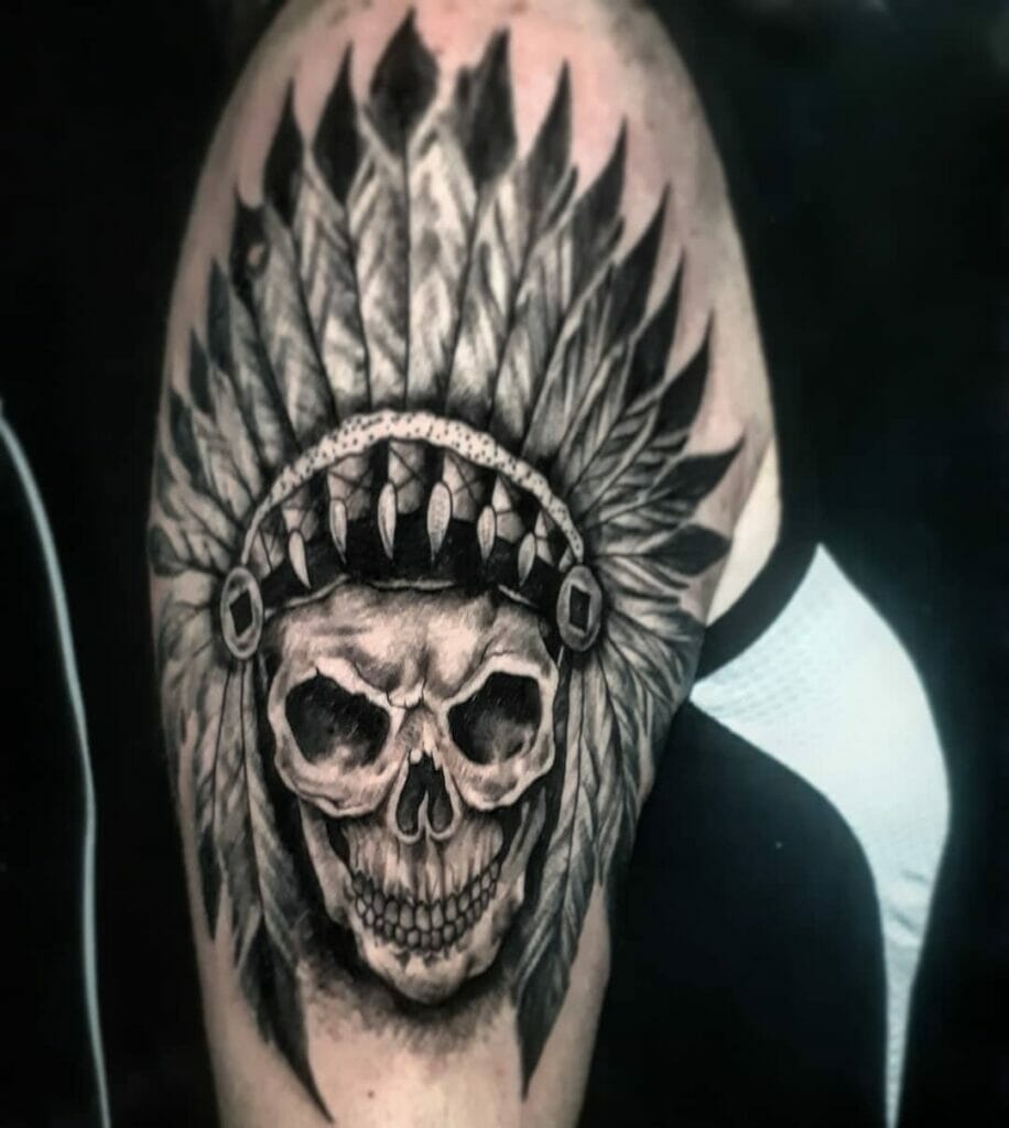 Half Sleeve Skull Tattoo