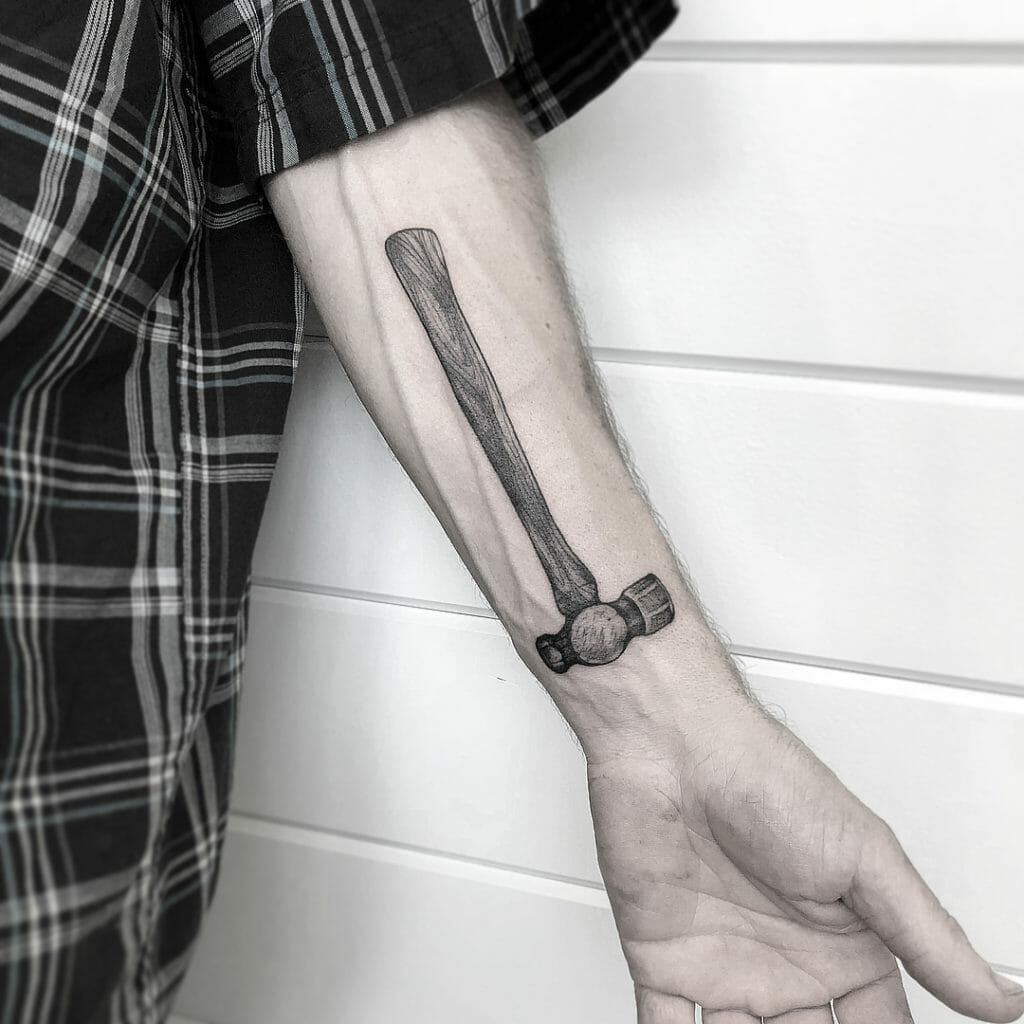 Hammer Tattoo On Arm Designs 