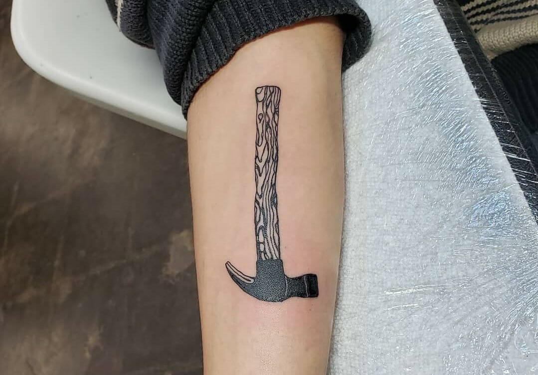 40 Unique Hammer Tattoo Design Ideas 2023 Black  White And Colorful   Saved Tattoo