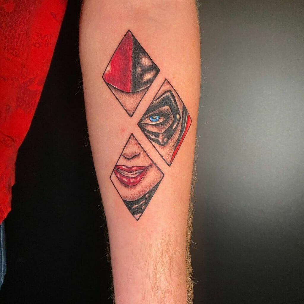 Harley Quinn Diamond Tattoo On Hand