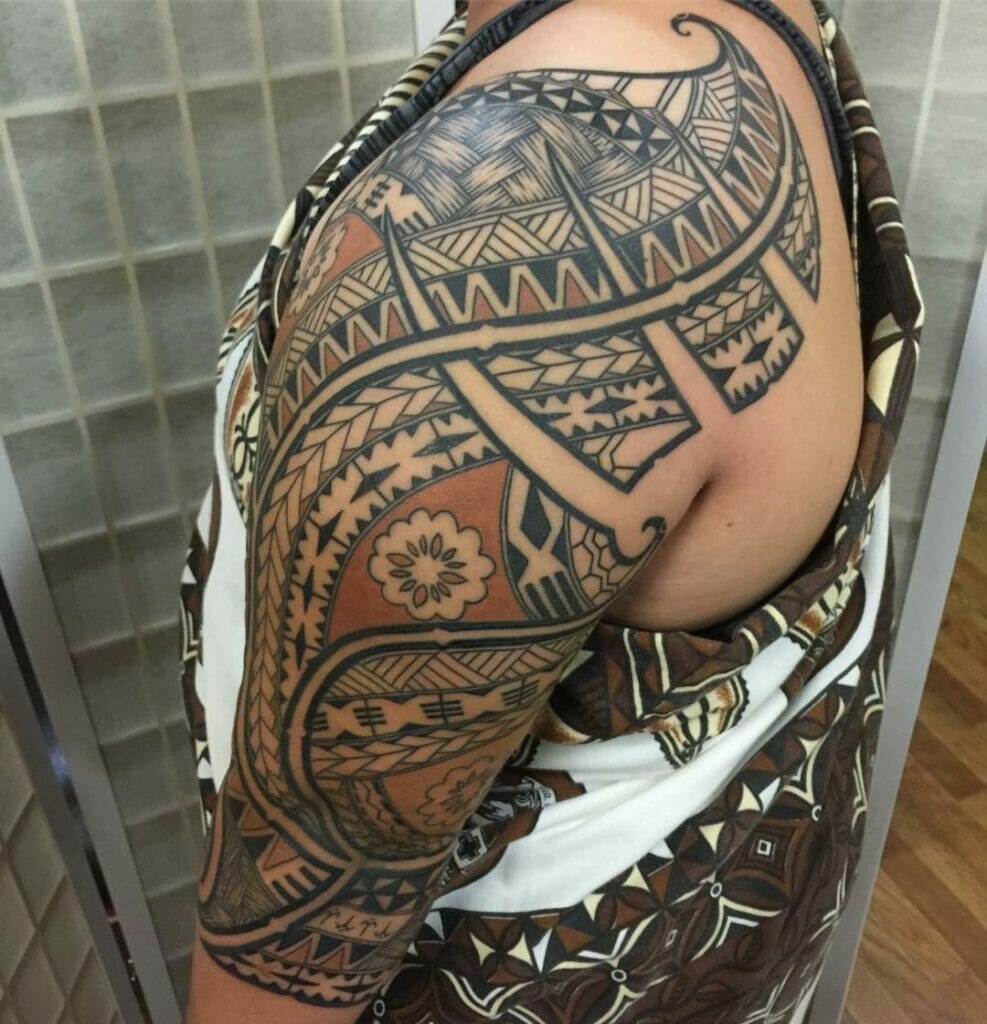 Hawaiian Tribal Sleeve Tattoo Ideas