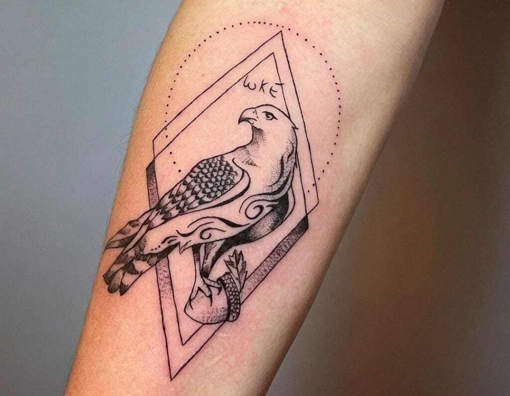 Hawk from the side tattoo idea | TattoosAI