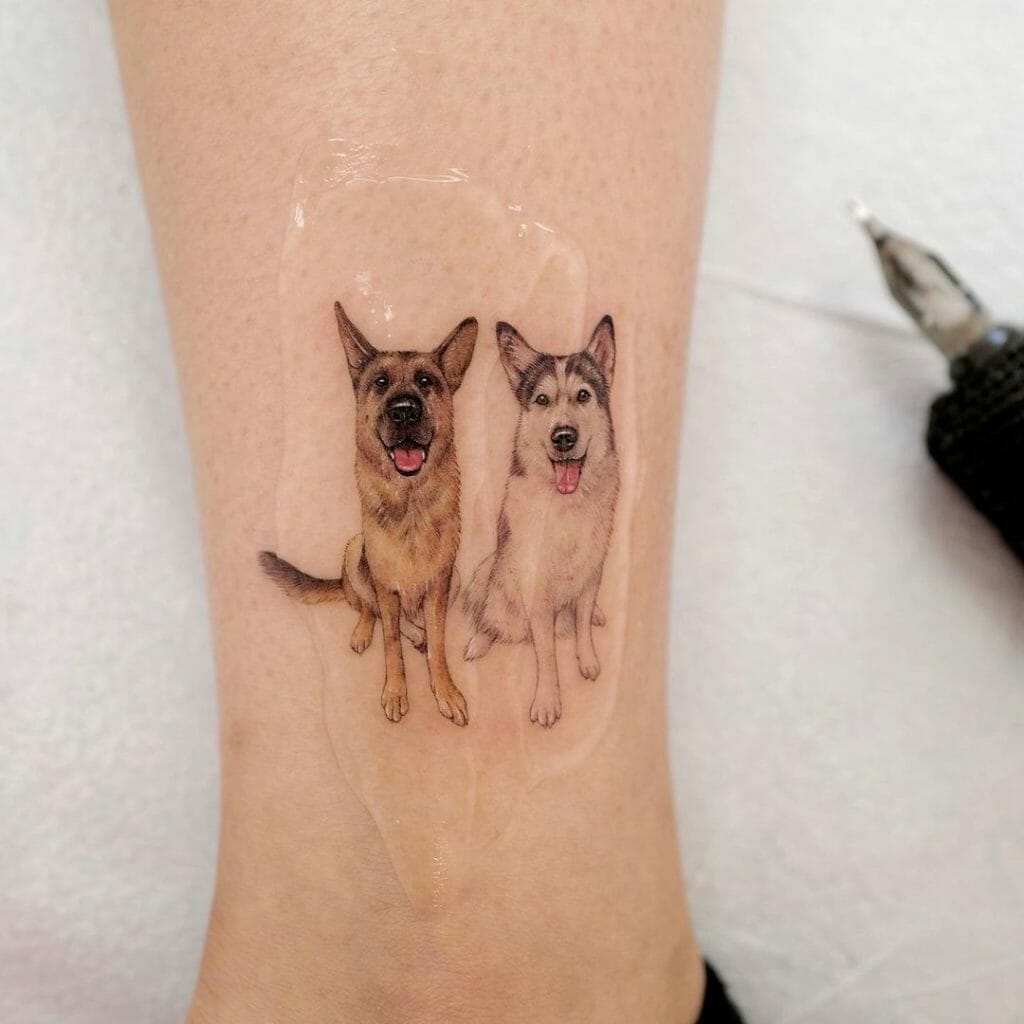 Husky And German Shepherd Tattoo