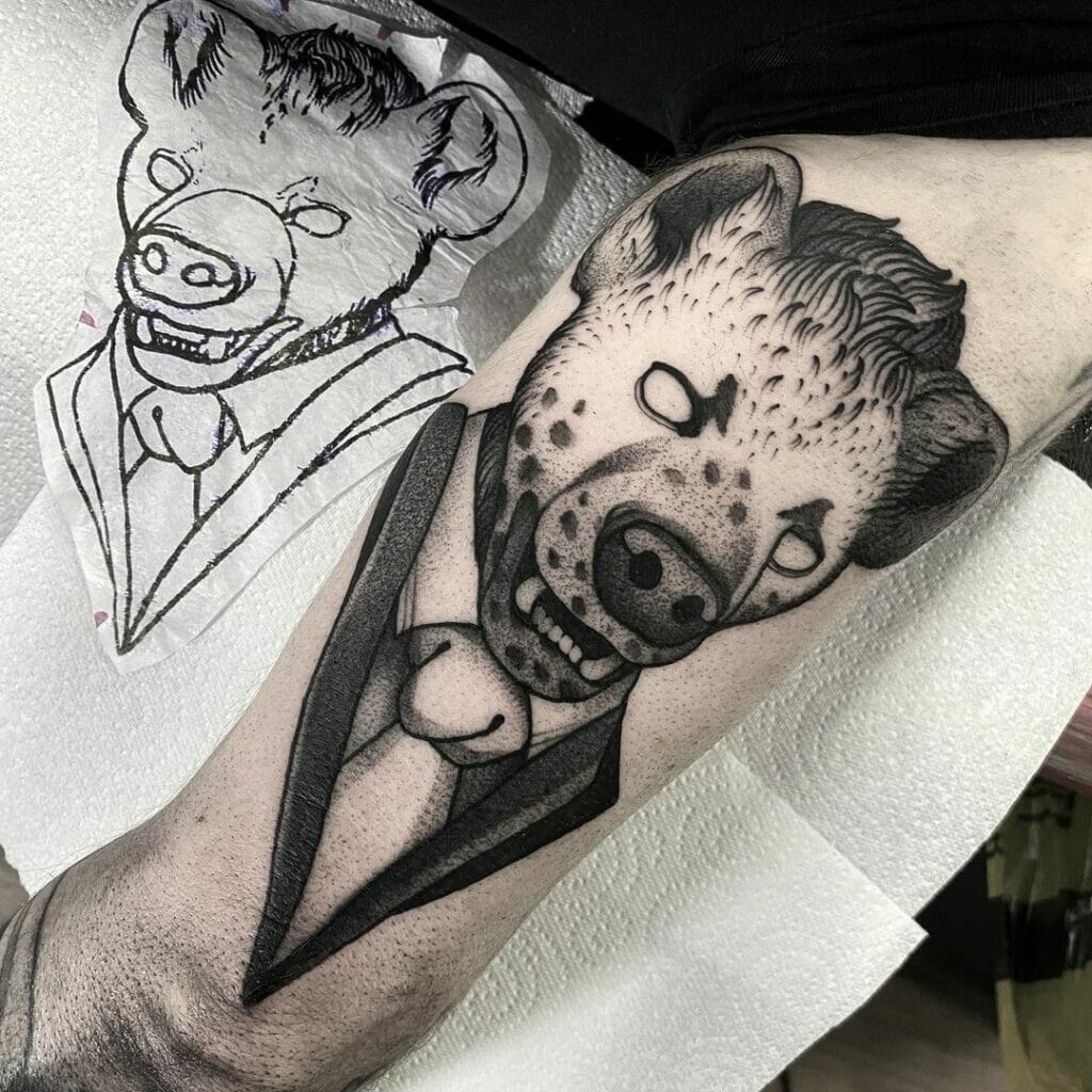 Hyena In A Suit Tattoos