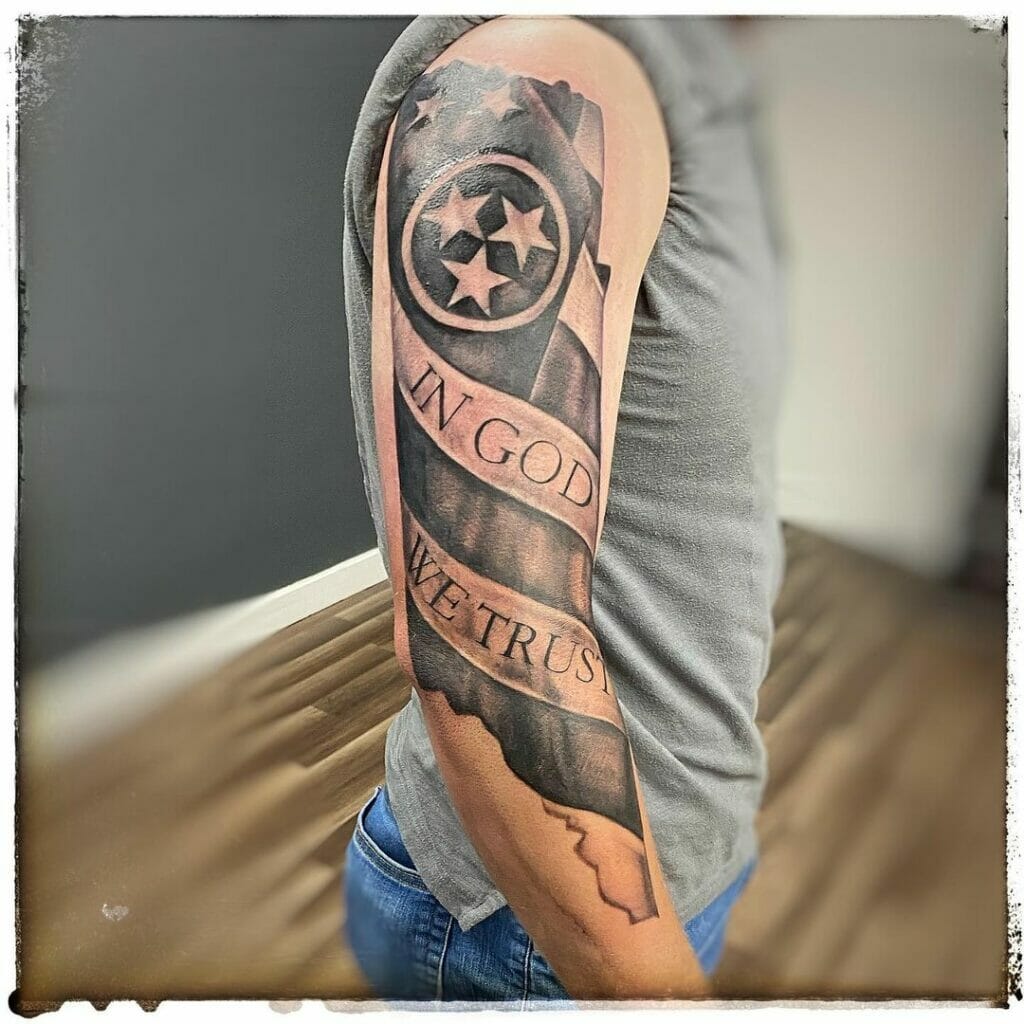 In God We Trust Arm Tattoo