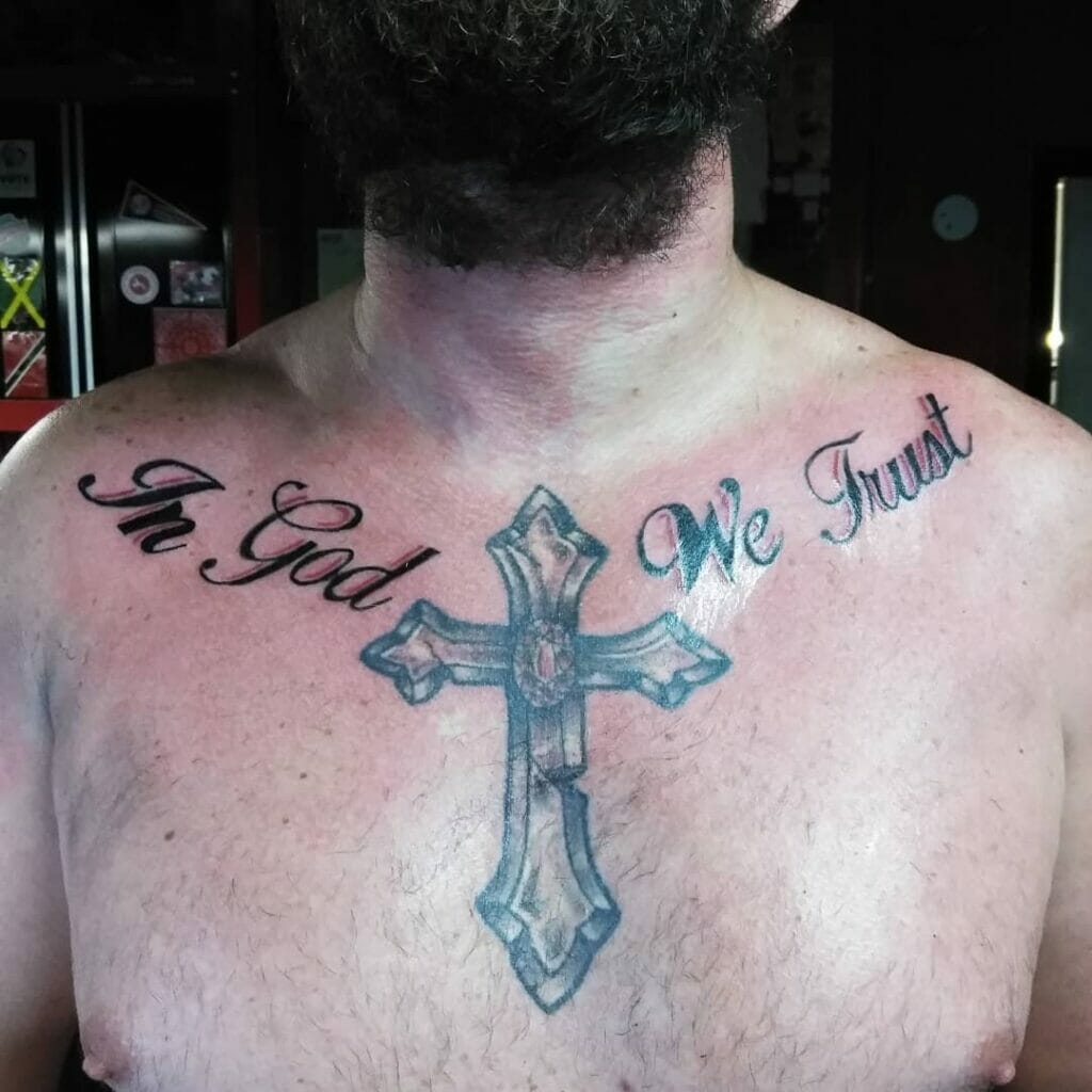In God We Trust with Cross Tattoo
