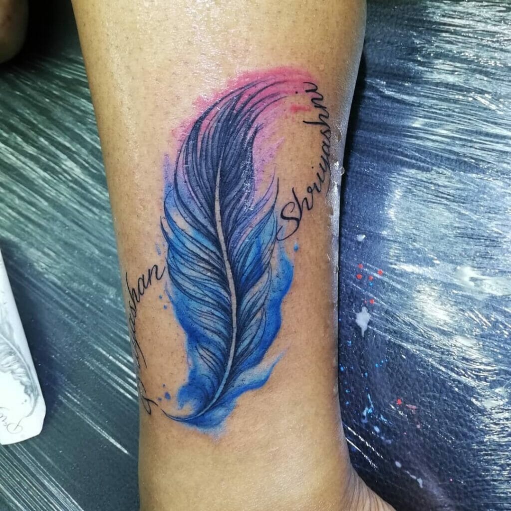 Infinity Feather Tattoo